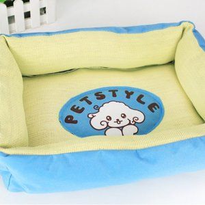 Anti-slip Bottom Colorful Canvas Padded Pet Bolster Bed Kennel Crate Carrier Mat